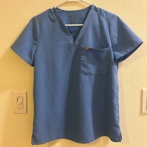 Figs Catarina One-Pocket Scrub Top | Ceil Blue